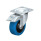  L-POEV Steel Medium Duty Rubber Wheel Swivel Casters, with Plate Mounting Type: R-FI-SB - Roller bearing with stop-fix brake, with blue wheel