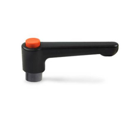 GN 304 Zinc Die-Cast Straight Adjustable Levers, with Push Button, Tapped or Plain Bore Type, with Steel Components 