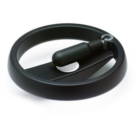 EN 522.6 Plastic Two Spoked Handwheels, with Stainless Steel Hub and Retractable Mechanism, with Locking Retractable Handle 