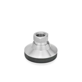 GN 343.5 Stainless Steel Leveling Feet, Tapped Socket Type, with or without Plastic / Rubber Cap Type: KR - With rubber cap, non-skid