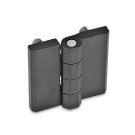 EN 237.1 Technopolymer Plastic Hinges, Combination Types Type: C - 2x2 threaded studs