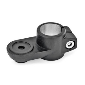 GN 274 Conectores de abrazadera giratoria, de aluminio Tipo: MZ - Con ranura de centrado<br />Acabado: SW - Negro, RAL 9005, acabado texturizado