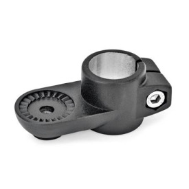 GN 274 Conectores de abrazadera giratoria, de aluminio Tipo: IV - Con dentado interno<br />Acabado: SW - Negro, RAL 9005, acabado texturizado