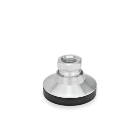 GN 343.1 Steel Leveling Feet, Tapped Socket Type, with or without Plastic / Rubber Cap Type: KR - With rubber cap, non-skid