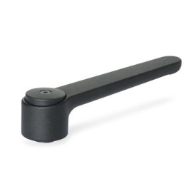 GN 126 Zinc Die-Cast Flat Adjustable Tension Levers, Tapped or Plain Bore Type, with Steel Components Color: SW - Black, RAL 9005, textured finish