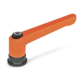 GN 300.4 Zinc Die-Cast Adjustable Levers, with Increased Clamping Force, Tapped Type, with Steel Components Color: OS - Orange, RAL 2004, textured finish