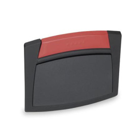 EN 733 Plastic Gripping Trays, Screw-In Type, Ergostyle® Type: S - With closing flap (only size b1 = 120)<br />Color of the cover: DRT - Red, RAL 3000, matte finish