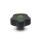 EN 5337.6 Technopolymer Plastic Five-Lobed Knobs, with Brass Tapped Insert with Colored Cover Caps, Softline Color of the cover cap: DGN - Green, RAL 6017, matte finish