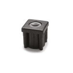 Plastic Threaded Tube Ends, Square Type, with Nickel Plated Brass Insert