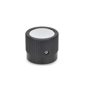 GN 726.1 Aluminum Knurled Control Knobs, Straight Shoulder, Plain Bore or Collet Type Type: B - Neutral, without indicator point or scale<br />Identification no.: 1 - With set screw