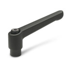 Zinc Die-Cast Adjustable Levers, Tapped or Plain Bore Type, with Blackened Steel Components