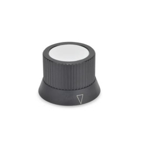 GN 726.2 Aluminum Knurled Control Knobs, Plain Bore or Collet Type Type: A - With arrow<br />Identification no.: 2 - With collet