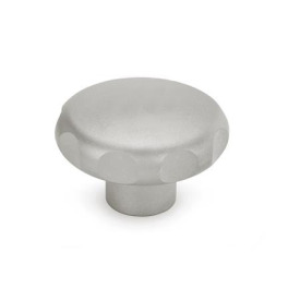 GN 5335 Stainless Steel AISI 303 Star Knobs, Matte Shot-Blasted Finish, with Tapped or Plain Bore Type: E - With tapped blind bore