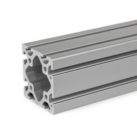 GN 10i Aluminum Profiles, i-Modular System, with Open Slots on All Sides, Profile Type Heavy Profile size: I-80808S<br />Finish: N - Anodized finish, natural color