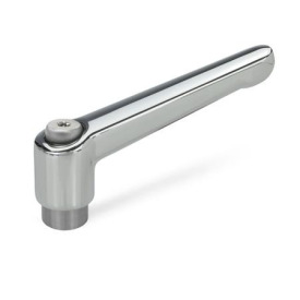 GN 300.1 Zinc Die-Cast Adjustable Levers, Tapped or Plain Bore Type, with Stainless Steel Components Color: CR - Chrome plated