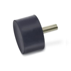 GN 352.1 Rubber Vibration / Shock Absorption Mounts, Cylindrical Type, with Steel Components, with Threaded Stud 