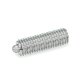 GN 616.1 Posicionadores de muelle de acero inoxidable, vástago de punta con anillo de sellado 