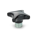 Phenolic Plastic Hand Knobs, with Protruding Steel Hub