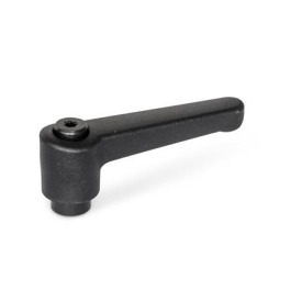 WN 302 Plastic Straight Adjustable Levers, Tapped or Plain Bore Type, with Blackened Steel Components Color: SW - Black, RAL 9005, textured finish