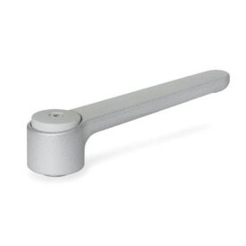 GN 126.1 Zinc Die-Cast Flat Adjustable Tension Levers, Tapped or Plain Bore Type, with Stainless Steel Components Color: SR - Silver, RAL 9006, textured finish