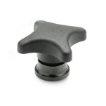 Technopolymer Plastic Hand Knobs, Steel Tapped Insert, with Increased Clamping Force