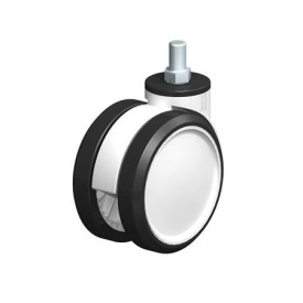  LKDG-PUA Rodajas giratorias con ruedas gemelas de nylon plastificado, rueda de poliuretano termoplástico, núcleo de la rueda nylon plastificado Type: G - Cojinete liso