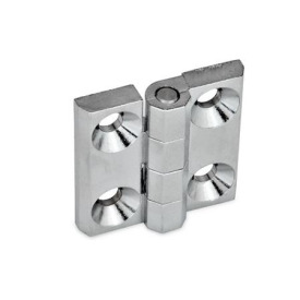 GN 237 Zinc Die-Cast or Aluminum Hinges, with Countersunk Bores or Threaded Studs Material: ZD - Zinc die-cast<br />Type: A - 2x2 bores for countersunk screws<br />Finish: CR - Chrome plated