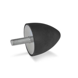 GN 353 Rubber Vibration / Shock Absorption Mounts, Conical Type, with Steel Components Type: S - With threaded stud