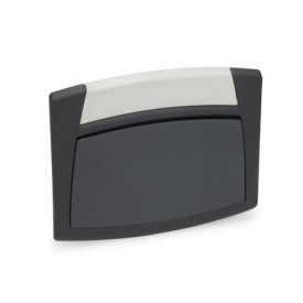 EN 733 Plastic Gripping Trays, Screw-In Type, Ergostyle® Type: S - With closing flap (only size b1 = 120)<br />Color of the cover: DGR - Gray, RAL 7035, matte finish