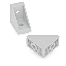 EN 561 Plastic Mounting Angle Brackets, Type B and C Type: B - 2 x bores d, with guide steps<br />Identification no.: 1 - Without cover cap
