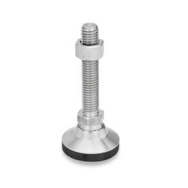 GN 343.6 Stainless Steel Leveling Feet, Threaded Stud Type, with or without Plastic / Rubber Cap Type: KR - With rubber cap, non-skid