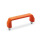 EN 528.4 Jaladeras en «U» para gabinete, de plástico poliamida, con espárragos roscados Color: OR - Naranja, RAL 2004, acabado mate