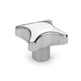 DIN 6335 Aluminum Hand Knobs, with Tapped or Plain Bore Type: E - With tapped blind bore<br />Finish: PL - Polished finish