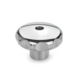 GN 5335 Stainless Steel AISI 303 Star Knobs, Highly Polished Finish, with Tapped Through or Tapped Blind Bore Type: D - With tapped through bore<br />Finish: PL - Highly polished finish