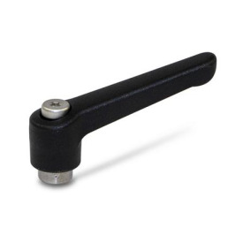 WN 300.1 Plastic Adjustable Levers, Tapped or Plain Bore Type, with Stainless Steel Components Color: SW - Black, RAL 9005, textured finish