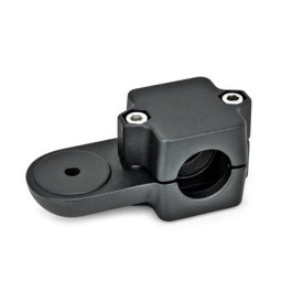 GN 279 Aluminio conectores de abrazadera giratoria, montaje dividido Bildzuordnung: B - Orificio<br />Acabado: SW - Negro, RAL 9005, acabado texturizado