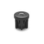 Plastic Threaded Tube Ends, Round Type, with Nickel Plated Brass Insert