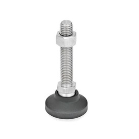 GN 343.8 Stainless Steel Leveling Feet, Plastic Base, Threaded Stud Type, with or without Rubber Pad Type: A - Without rubber pad