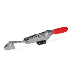 GN 850.1 Stainless Steel Latch Type Toggle Clamps, with Horizontal Mounting Base Type: TU - With draw axle, with catch, with J-hook latch bolt<br />Material: NI - Stainless steel