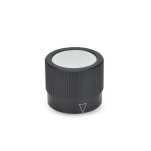 Aluminum Knurled Control Knobs, Straight Shoulder, Plain Bore or Collet Type