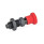 GN 817 Posicionadores de indexado de acero, con bloqueo y sin bloqueo, con pasadores de varias longitudes, con perilla roja Tipo: CK - Con bloqueo, con contratuerca
Color: RT - Rojo, RAL 3000, acabado mate
