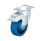  L-POEV Steel Medium Duty Rubber Wheel Swivel Casters, with Plate Mounting Type: K-FI-SB-FK - Ball bearing with stop-fix brake, with blue wheel, with thread guard