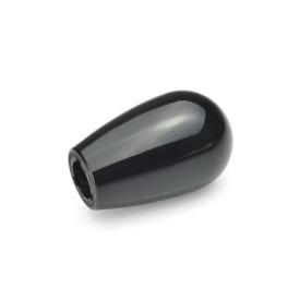EN 719.2 Plastic Domed Gear Lever Knobs, Tapped or Press-On Type Color: SW - Black, RAL 9005, shiny finish