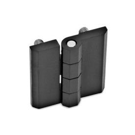 GN 237 Zinc Die-Cast or Aluminum Hinges, with Countersunk Bores or Threaded Studs Material: ZD - Zinc die-cast<br />Type: C - 2x2 threaded studs<br />Finish: SW - Black, RAL 9005, textured finish