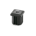 Plastic Threaded Tube Ends, Square Type, with Nickel Plated Brass Insert