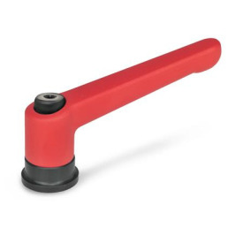 GN 300.4 Zinc Die-Cast Adjustable Levers, with Increased Clamping Force, Tapped Type, with Steel Components Color: RS - Red, RAL 3000, textured finish