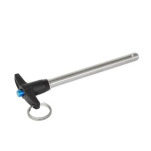 Empuñadura de aluminio pasadores de fijación con bola con jaladera en T, con vástago de acero inoxidable, con anillo de protección contra pérdidas