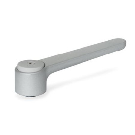 GN 126 Zinc Die-Cast Flat Adjustable Tension Levers, Tapped or Plain Bore Type, with Steel Components Color: SR - Silver, RAL 9006, textured finish