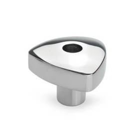 GN 5339.5 Stainless Steel Triangular Knobs, with Tapped or Plain Bore Type: D - With tapped through bore<br />Finish: PL - Highly polished finish