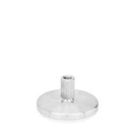 GN 21 Inch Thread, Stainless Steel Leveling Feet, Tapped Socket or Threaded Stud Type, with Turned Base, without Mounting Holes Type (Base): D0 - Fine turned, without rubber pad<br />Version (Stud / Socket): X - External hex, tapped socket type